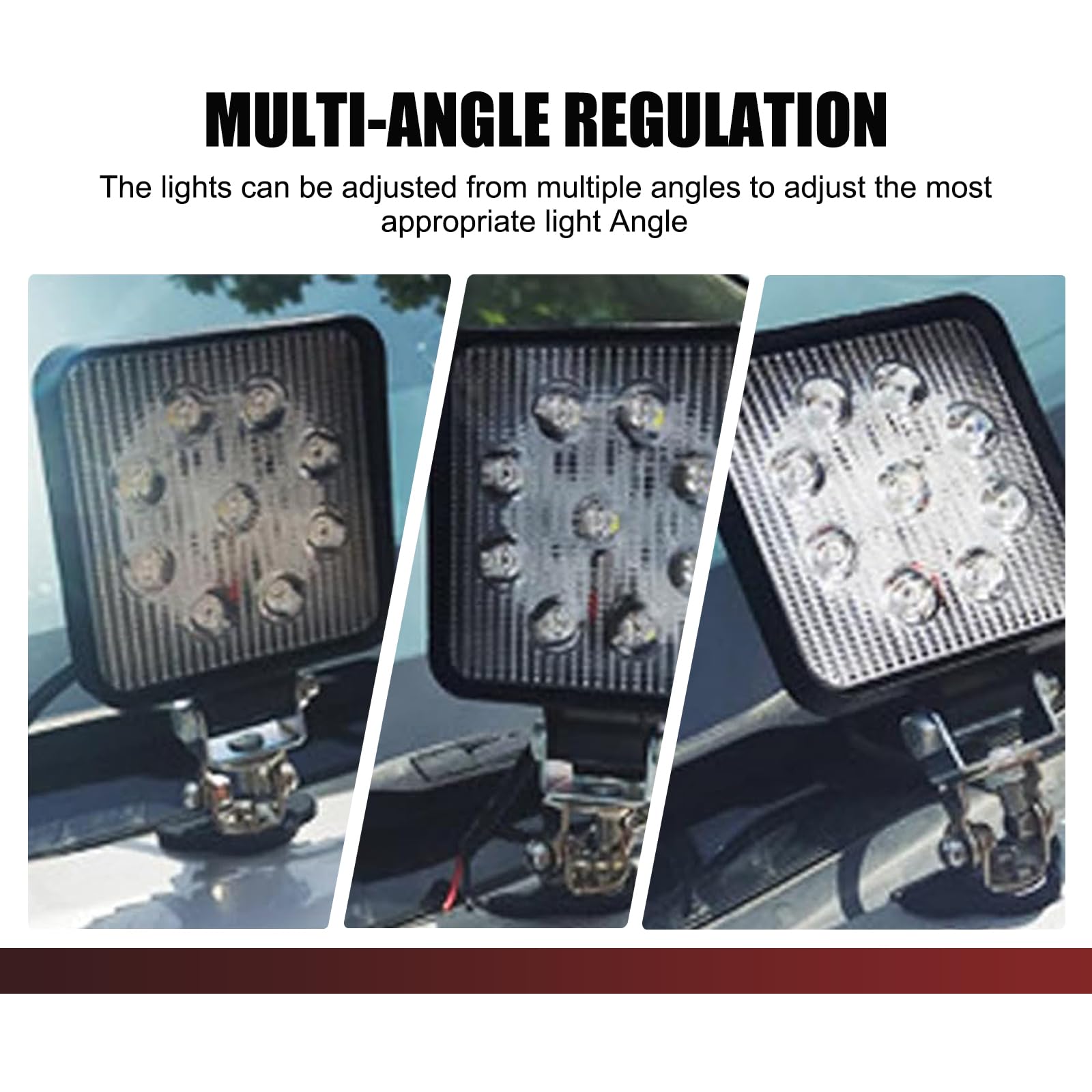 2 Pack Universal Car LED Light Mount - Waterproof Adjustable Grille Bracket for Truck SUV & Off-Road Use