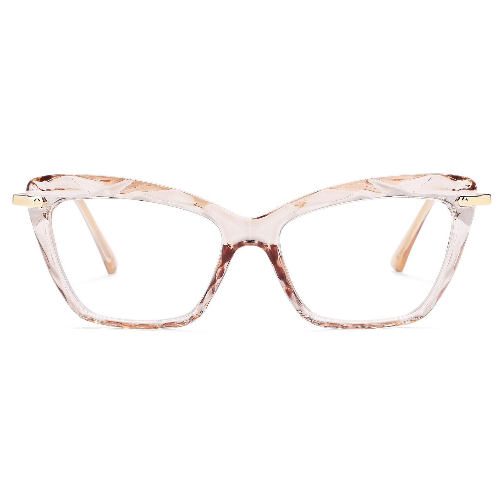 COASION Cat Eye Glasses for Women - Clear Non-Prescription Lenses, Small Lightweight Frame with Spring Hinges | Perfect for Reading, Computer Use & Fashion Accessories