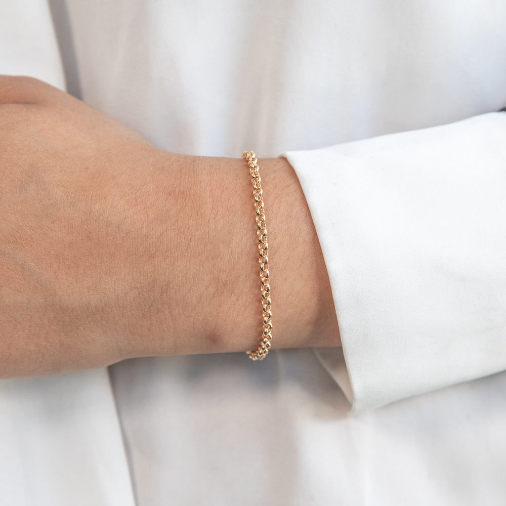 9ct Yellow Gold Belcher 19cm Bracelet for Women - Elegant 9 Karat Gold Chain Bracelet for Everyday Wear & Special Occasions