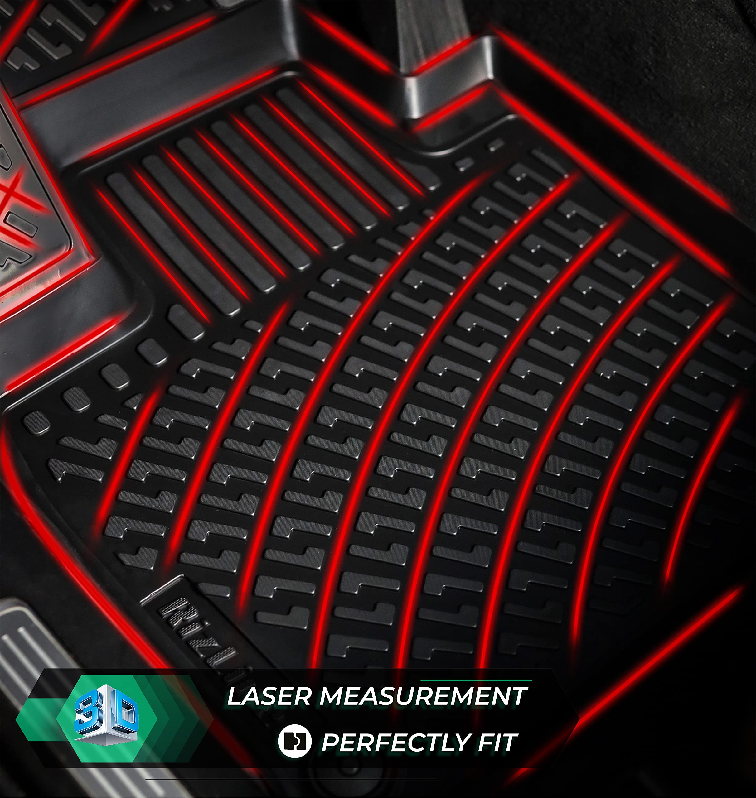 Premium 3D All-Weather Floor Mats for Tesla Model S 2015-2019 - Custom Fit TPE Car Mats with Non-Slip Design | Laser Measured Front & Rear Seat Protection | Perfect for Daily Commute, Road Trips & Winter Driving (Black)