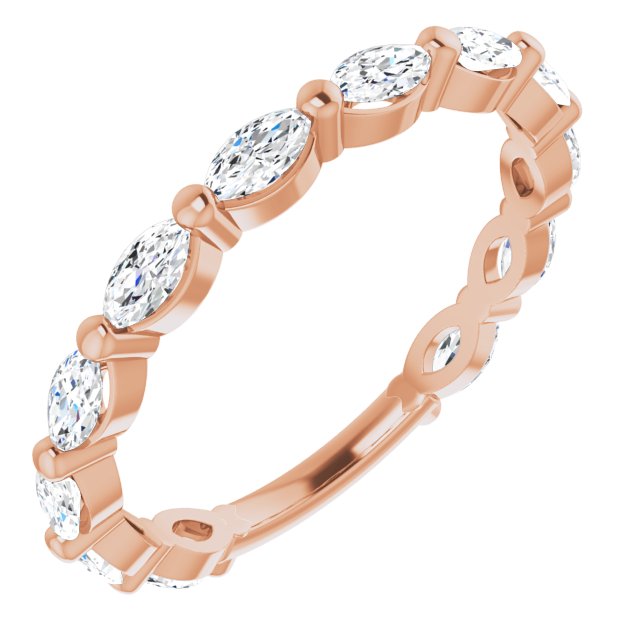 1.20 Carat Shared Prong Marquise Diamond Wedding Band - East West Set Ring for Women | Elegant Bridal Jewelry, Anniversary Gift, Stackable Ring for Special Occasions