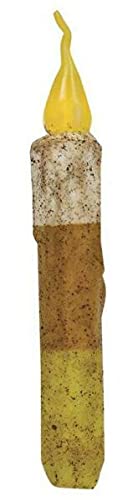 Primitive Candy Corn Timer Taper Candle 6.5