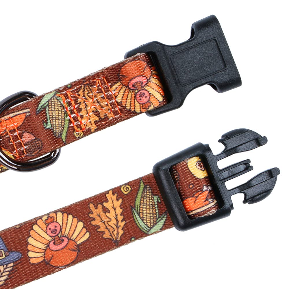Rhea Rose Small Dog Collar for Fall, Halloween & Thanksgiving | Adjustable Pet Collar for Small Dogs | Perfect for Seasonal Outfits & Holiday Photos
