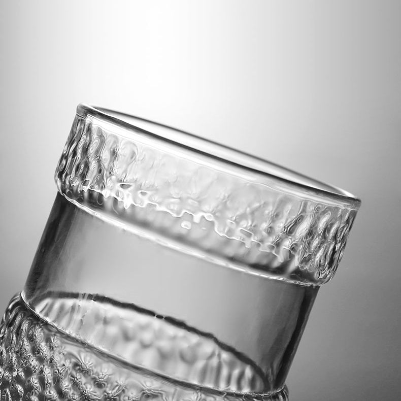 Premium Japanese Glass Tea Cup with Wooden Lid - Handcrafted Matcha Tea Set for Traditional Ceremony & Home Relaxation