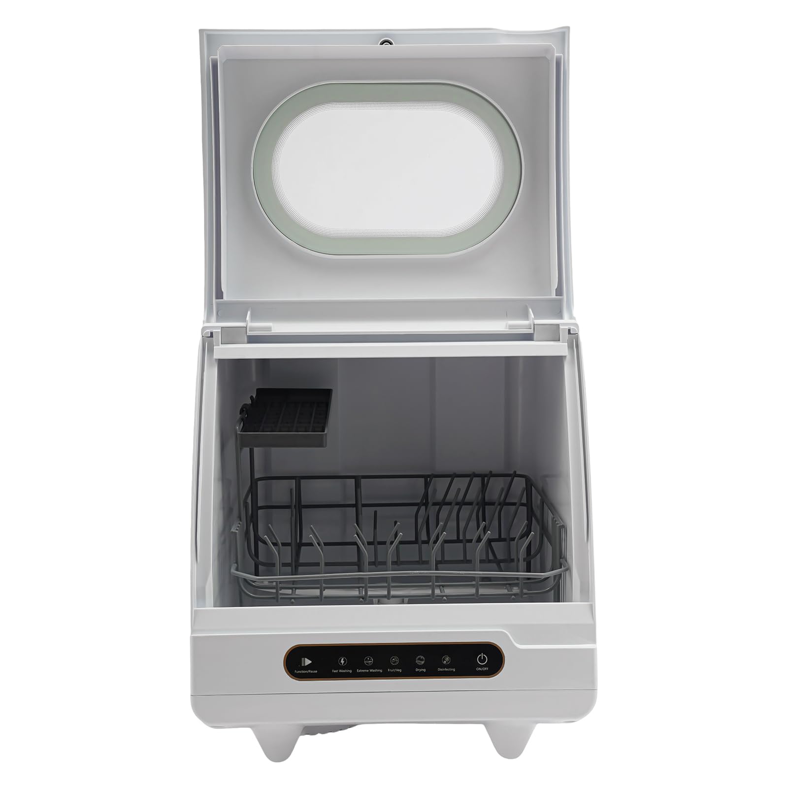 1200W Portable Countertop Dishwasher - Compact Automatic Dishwashing Machine with 5 Wash Programs, Water Lift & Drain System | Perfect for Small Kitchens, Apartments, RVs & Dorm Rooms | Cleans, Purifies & Stores Dishes (15.7x15.7x17.7 Inches)