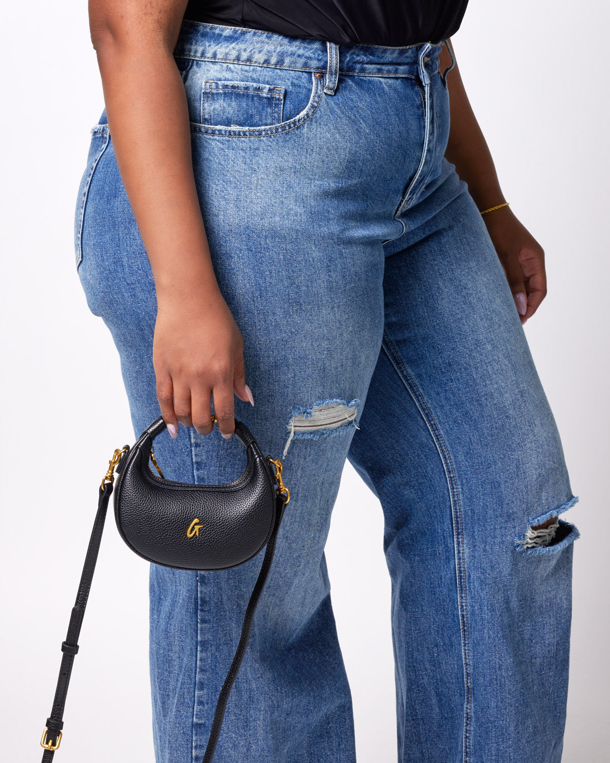 NANO PEBBLE HOBO BAG - Stylish Black Leather Shoulder Bag for Women | Perfect for Work, Travel & Everyday Use