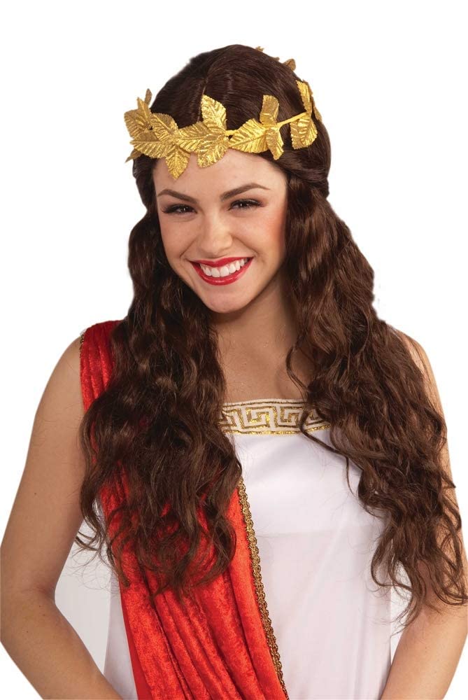 PMU Roman Wreath Costume Headband - Gold Leaf Crown for Women - Perfect for Halloween, Cosplay, Themed Parties & Greek Goddess Costumes