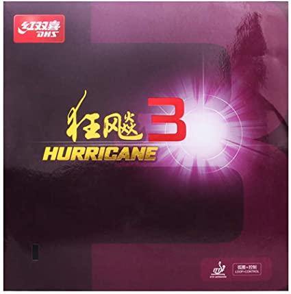 DHS Hurricane 3 Table Tennis Rubber - High Spin & Speed for Competitive Play - Perfect for Offensive Players & Tournament Matches