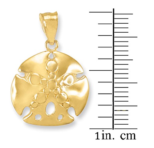14k Yellow Gold Sea Star Sand Dollar Charm Pendant - High Polish Good Luck Jewelry for Beach Lovers & Ocean-Themed Gifts | Perfect for Necklaces, Bracelets & Special Occasions