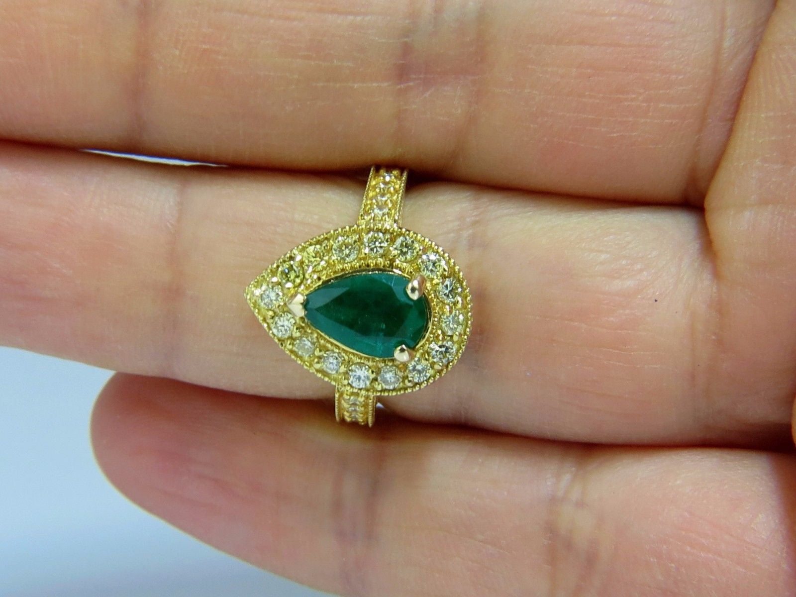 2.85ct Natural Pear Brilliant Emerald Diamond Ring in 14K Gold with G/VS Clarity + Fancy Yellow Diamonds | Elegant Engagement, Wedding, or Anniversary Jewelry Gift