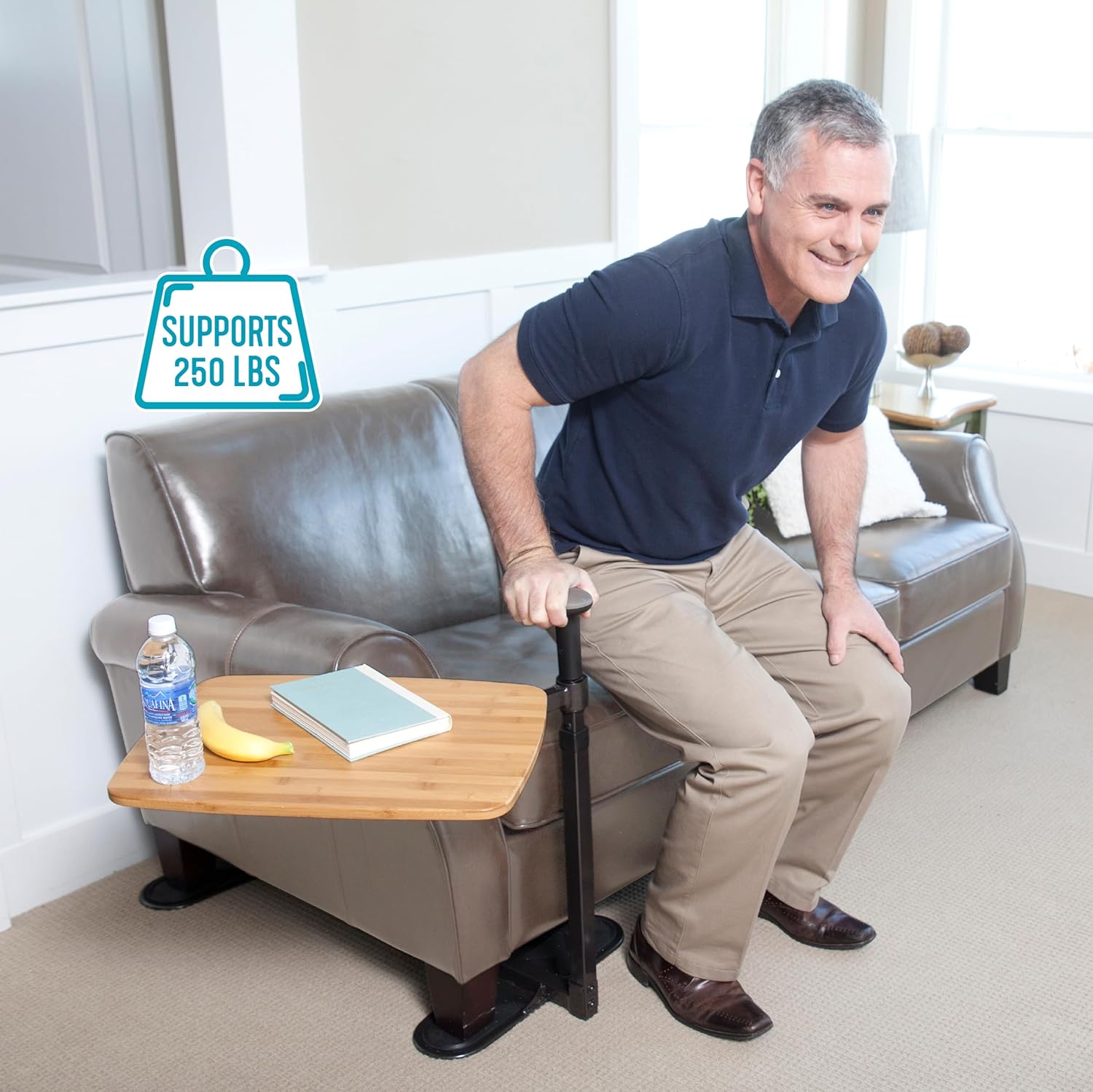 Stander Assist Tray - Adjustable Bedside Table for Meals, Laptops & Books - Perfect for Hospital, Elderly Care & Home Use