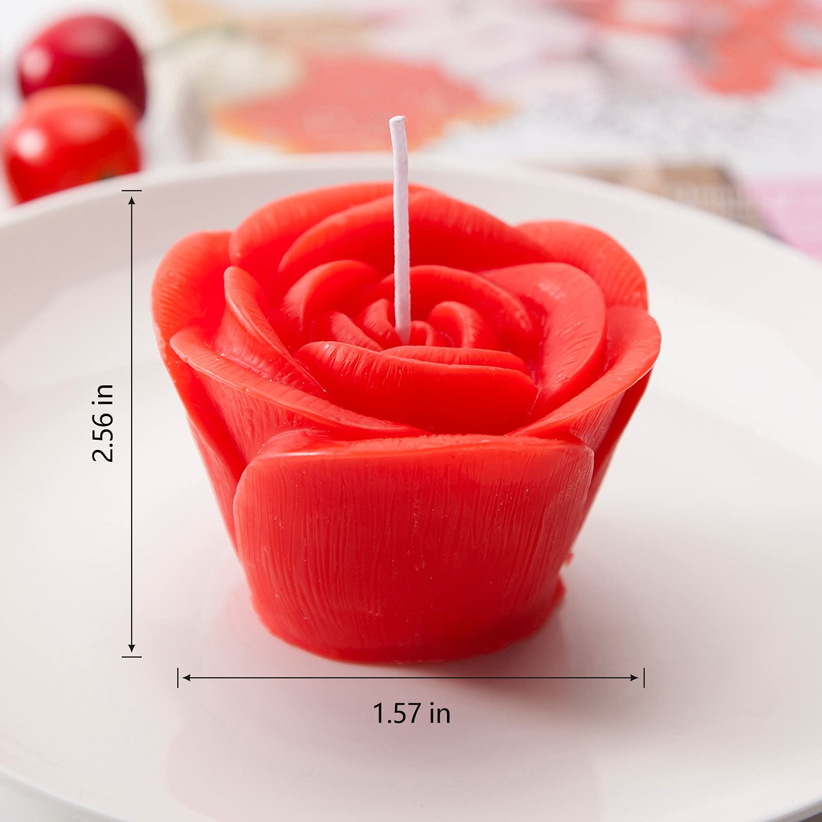 Rose Shaped Scented Candles - Floral Aromatherapy Candles for Valentine's Day, Weddings, Birthdays & Home Decor | Romantic Gift for Women, Couples & Friends | Long-Lasting Flower Fragrance (Red Rose) - Perfect for Relaxation, Romantic Dinners & Spa Nights