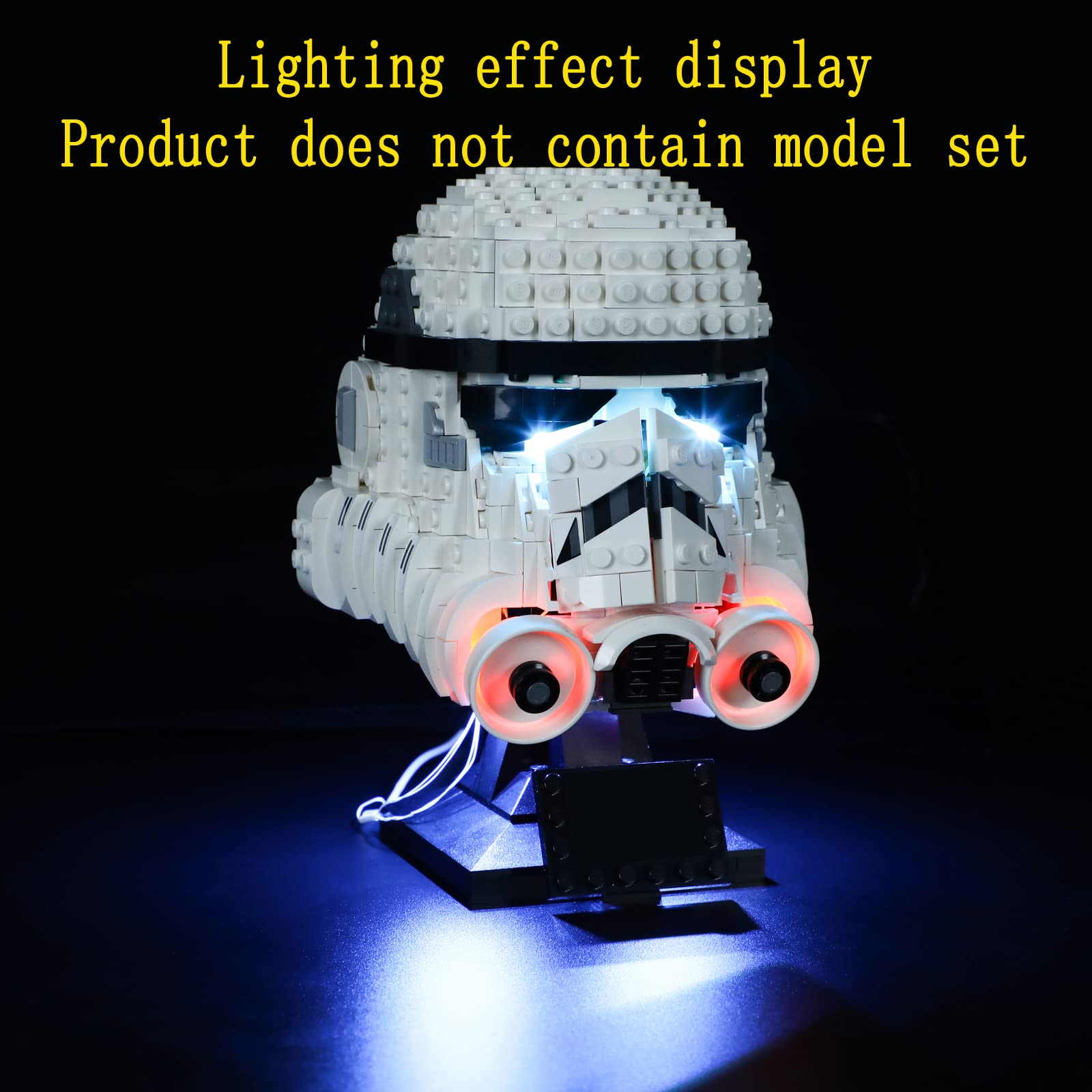 GEAMENT LED Lighting Kit for Lego Star Wars Stormtrooper Helmet 75276 - DIY Light Up Brick Model Accessory (Helmet Not Included) | Perfect for Display, Cosplay, and Star Wars Fan Collections