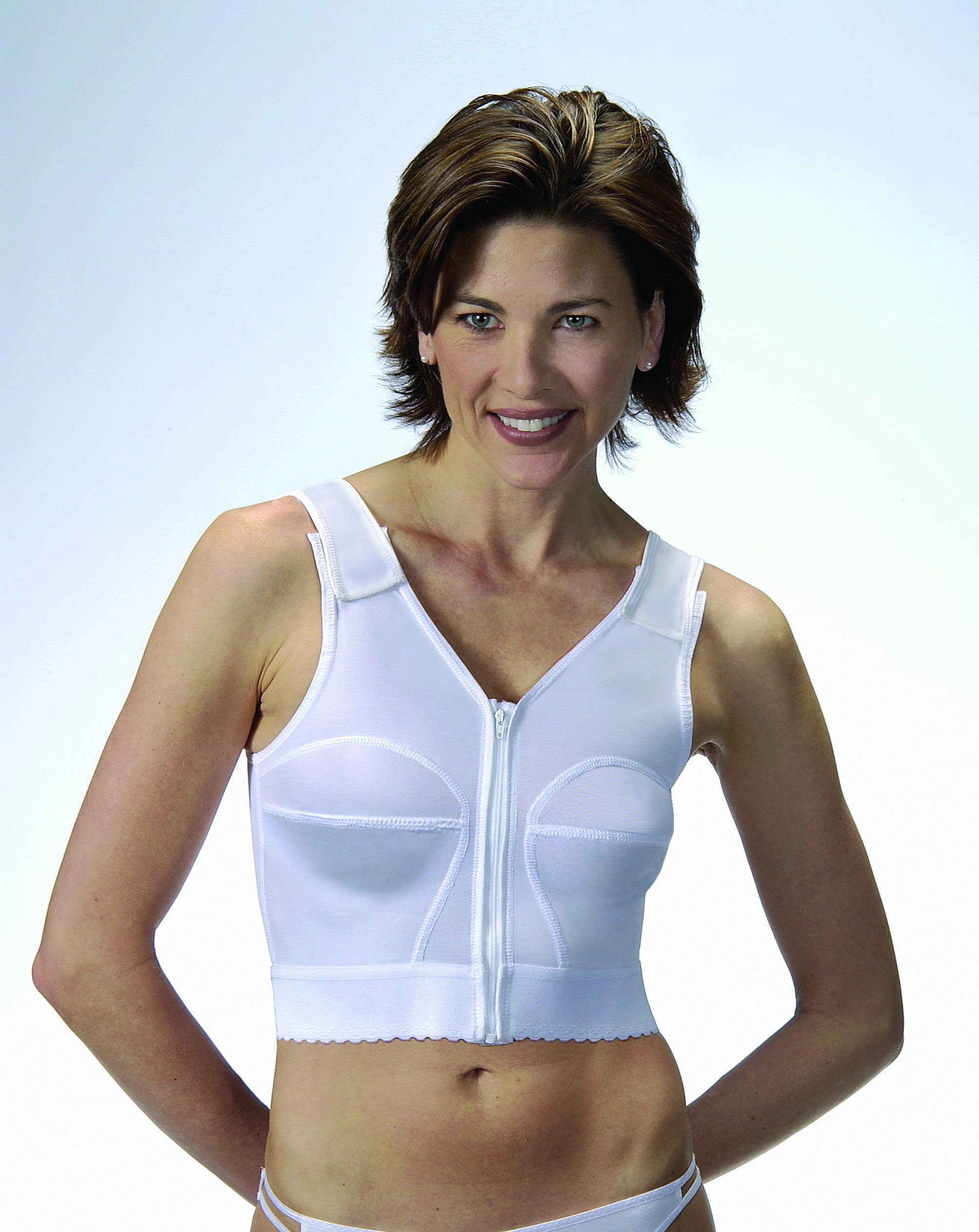 Jobst Surgical Vest with Cups for Women - Left Side, Size 1, White | Post-Surgery Compression Garment | Mastectomy & Lymphedema Recovery Support