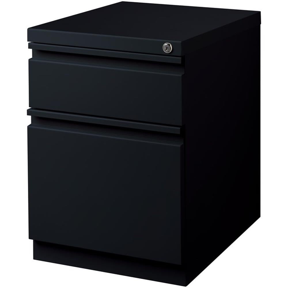 2-Drawer Mobile File Cabinet with Locking Wheels - Black Office Organizer for Home & Workspace Storage