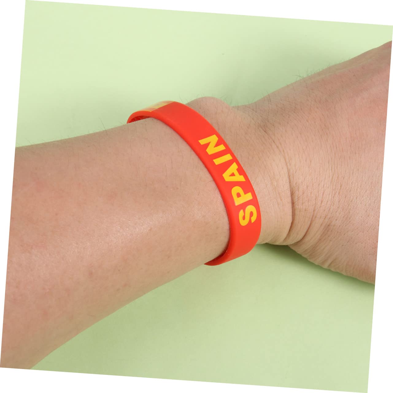 SUPVOX 2 Pack Spain Flag Silicone Wristbands - Stretchable Rubber Bracelets for Men & Women - Perfect for Fitness, Yoga, Gym, Sports Fans & Supporters - Great Gift Idea (5 Pieces per Pack x 2 Sets) - Ideal for Game Day, Team Spirit, Workouts & Everyday Wear