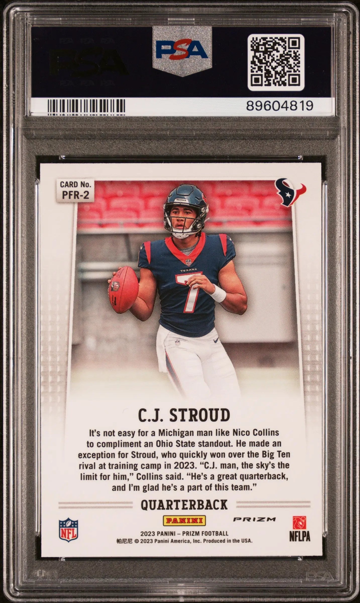 2023 Panini Prizm Prizm Flashback Rookie CJ Stroud PSA 10 #PFR 2 Football Trading Card - Perfect for Collectors, Investors & Sports Memorabilia Enthusiasts