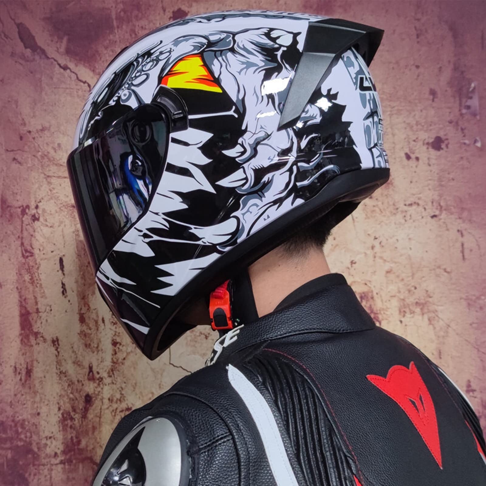 Cool Full Face Motorcycle Helmet with Dual Sun Shield & Transparent Lenses - DOT/ECE Approved for Adults & Youth - Street Bike Safety Gear for Men & Women | Perfect for Daily Commuting, Road Trips & Urban Riding