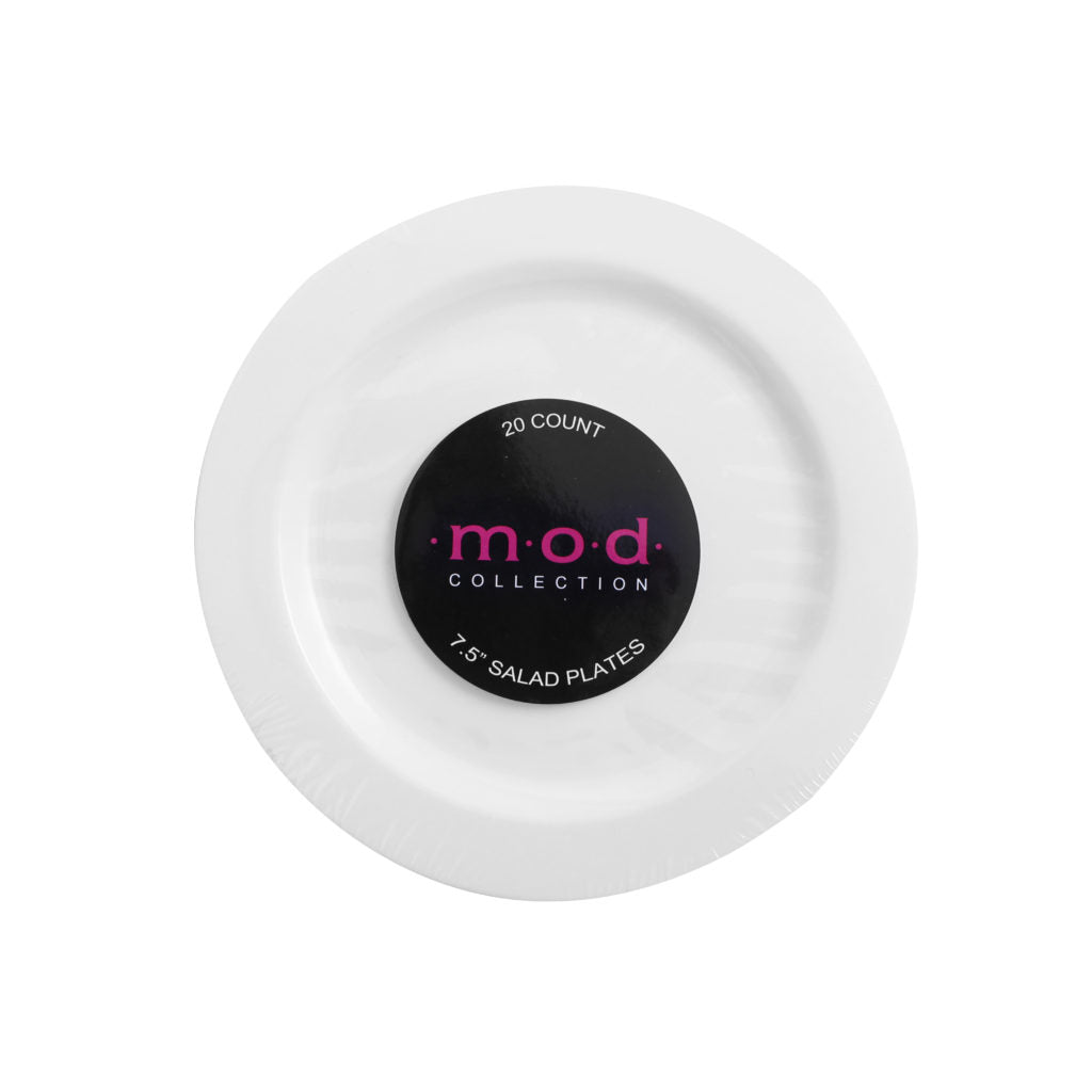 20-Pack White Round Plastic Plates - 10 Inch Disposable Dinner Plates for Parties, Picnics & BBQs - Durable & Eco-Friendly Disposable Tableware