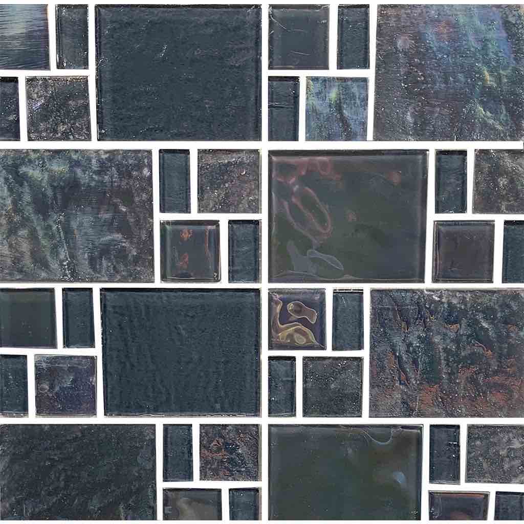 Iridescent Glass Tile Veranda Grey Mixed - Stunning Mosaic for Backsplash, Shower Walls & Home Decor