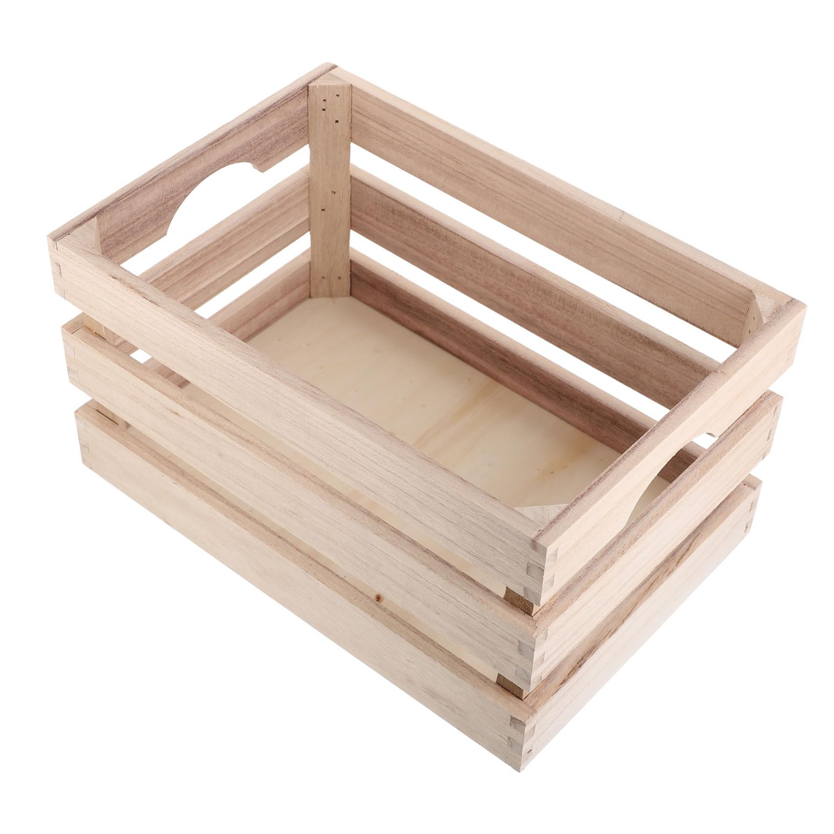 Vintage Wooden Makeup Organizer Box - Rustic Farmhouse Storage Basket for Cosmetics, Jewelry & Sundries | Perfect for Home, Office, Bathroom & Kitchen | 11.8 x 7.9 x 6.3 Inches Brown Display Case