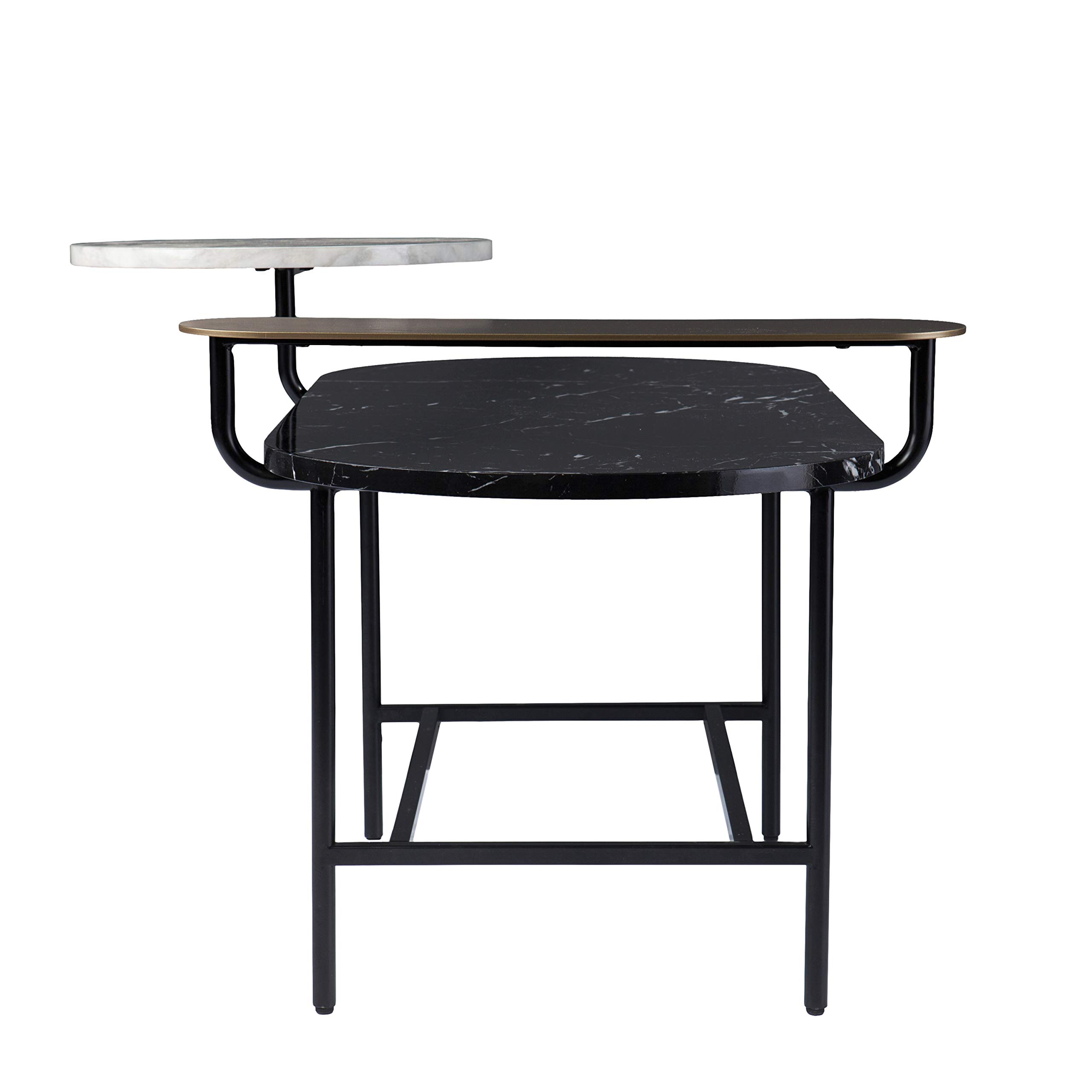 SEI Furniture Arcklid Cocktail Table - Modern Black and Gold Coffee Table for Living Room, Lounge, Home Decor | Stylish Center Table for Small Spaces, Apartments & Condos
