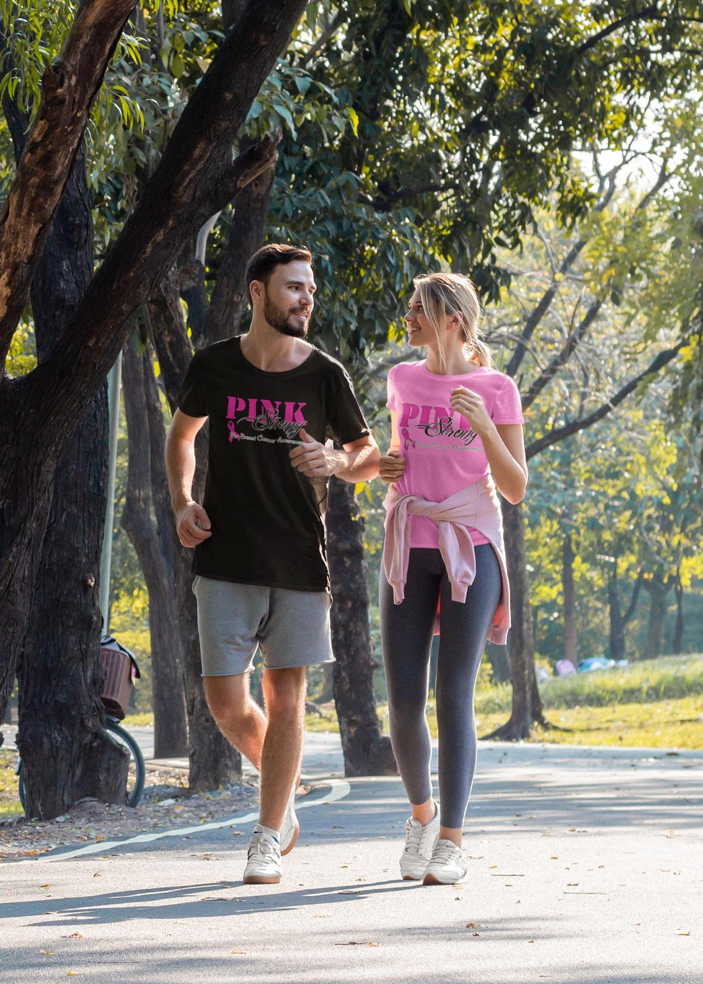 Pink Strong Breast Cancer Awareness T-Shirts for Women - October Support & Fundraising - Comfortable & Inspirational for Walks, Rallies & Survivor Events