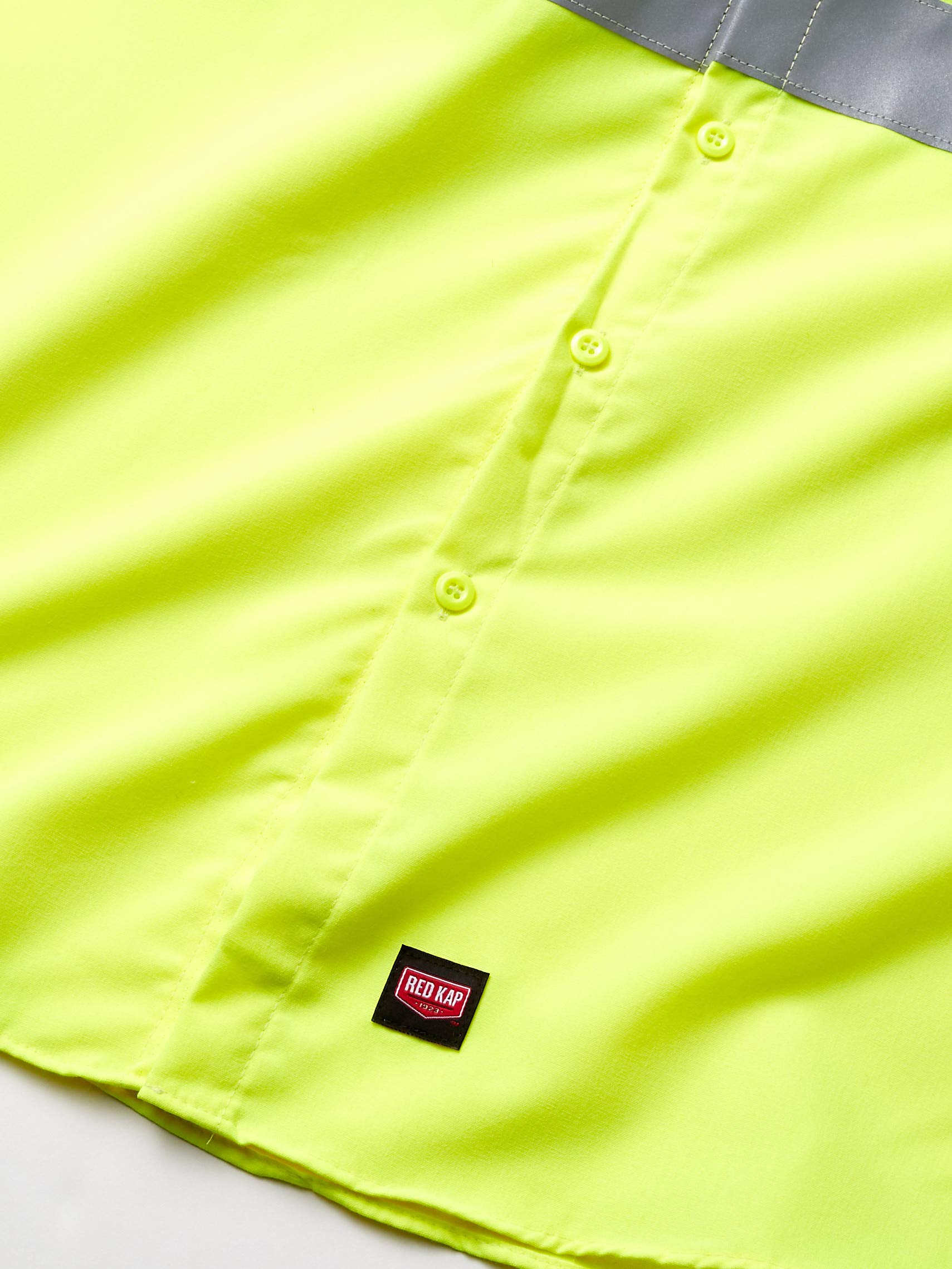 Red Kap Men's Hi-Visibility Short Sleeve Work Shirt - Class 3 Safety Shirt, Fluorescent Yellow, 2XL Tall | OSHA Compliant for Construction, Road Work & Emergency Response