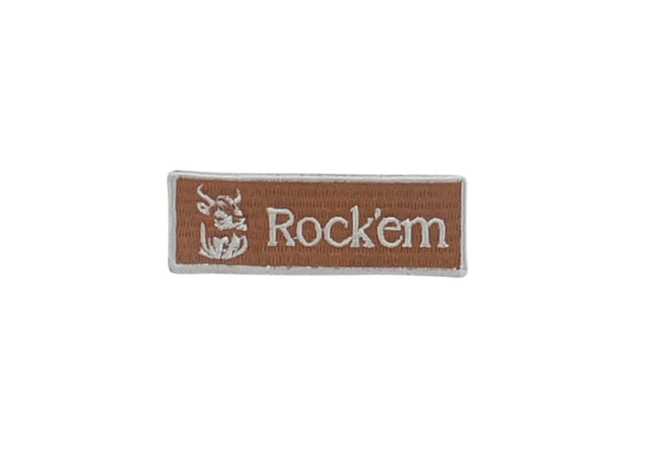 2024 Rock'em Rectangle Hat Patch - Premium Embroidered Iron-On Patch for Caps, Jackets & Bags - Perfect for DIY Fashion, Gifts & Customization