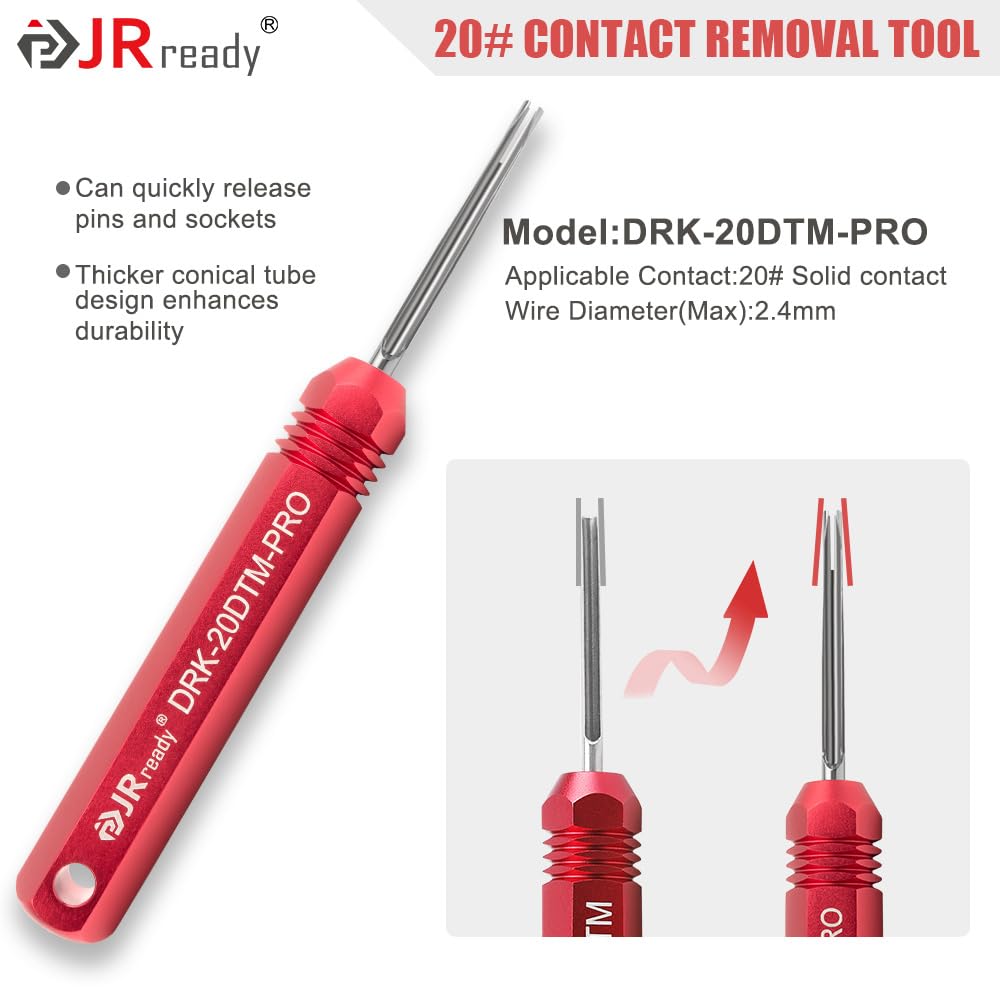 JRready ST6461 Deutsch DTM Connector Kit - 2/3/4/6 Pin Waterproof Automotive Electrical Connectors with 20# Solid Contacts (20-22AWG) & Crimp Tool - Perfect for Car Wiring, Marine, and Industrial Applications
