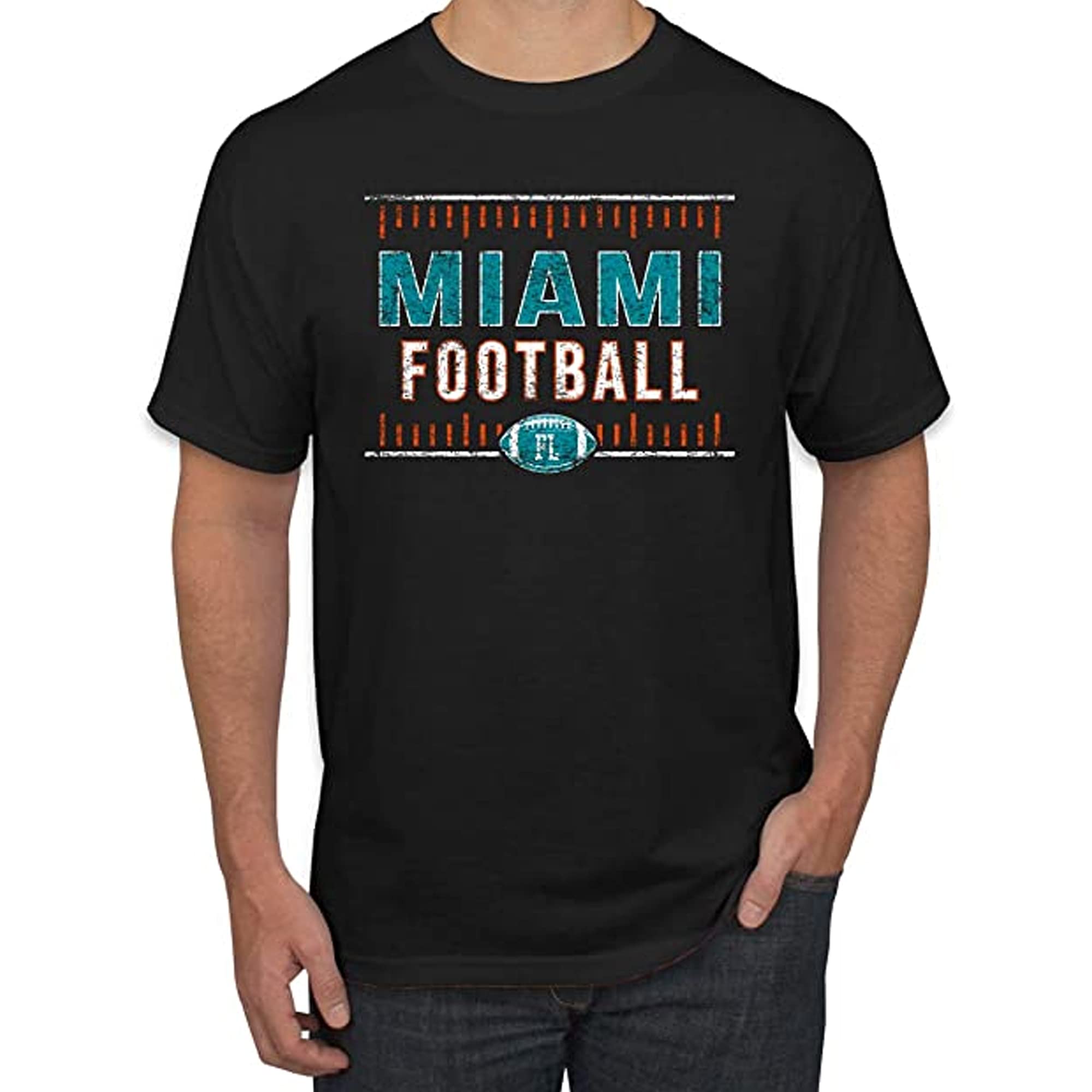 Custom Wild Apparel Hometown City Football Fan Pride Sports Graphic T-Shirt for Men - Perfect for Game Day, Tailgating & Fan Events