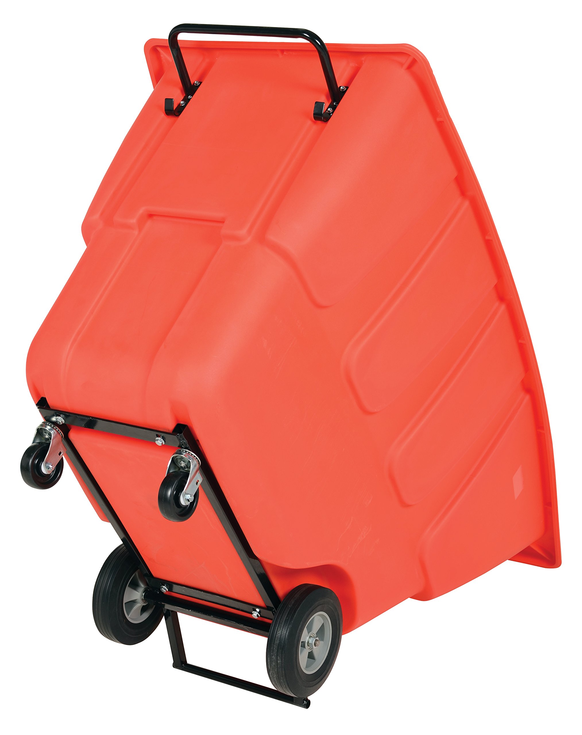 Vestil TDT-100-LD-RED 1 Cubic Yard Plastic Light Duty Tilt Truck with 850 Lb Capacity - Red | Ideal for Warehouse, Factory & Home Moving