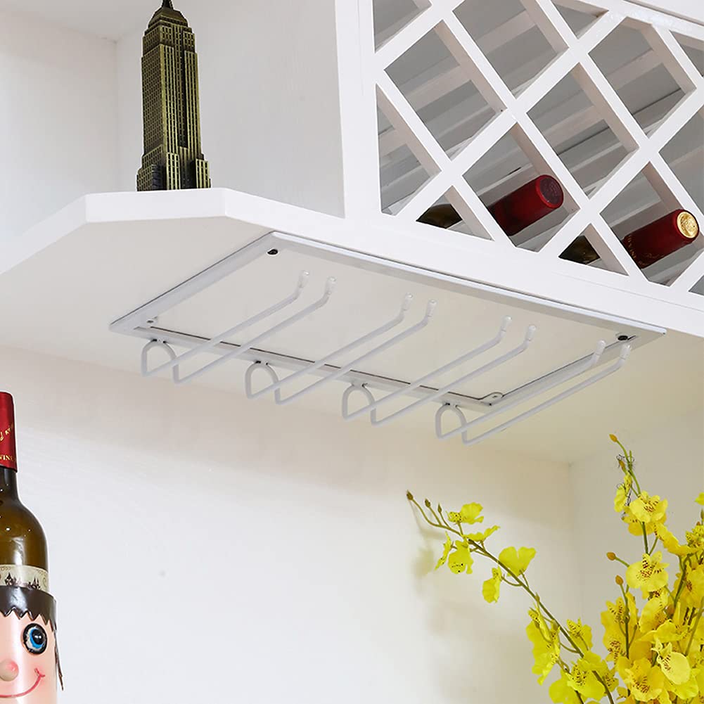 12 Inch Under Cabinet Wine Glass Rack - 3-Tier Stemware Holder with Rustproof Iron Frame for Kitchen Storage & Air Drying | Perfect for Home Bars, Restaurants & Wine Enthusiasts