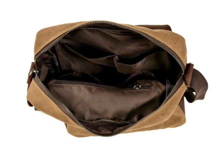 Unisex Canvas Crossbody Messenger Bag - Durable Leather Handbag for Men & Women - Perfect for Travel, Work & Everyday Use
