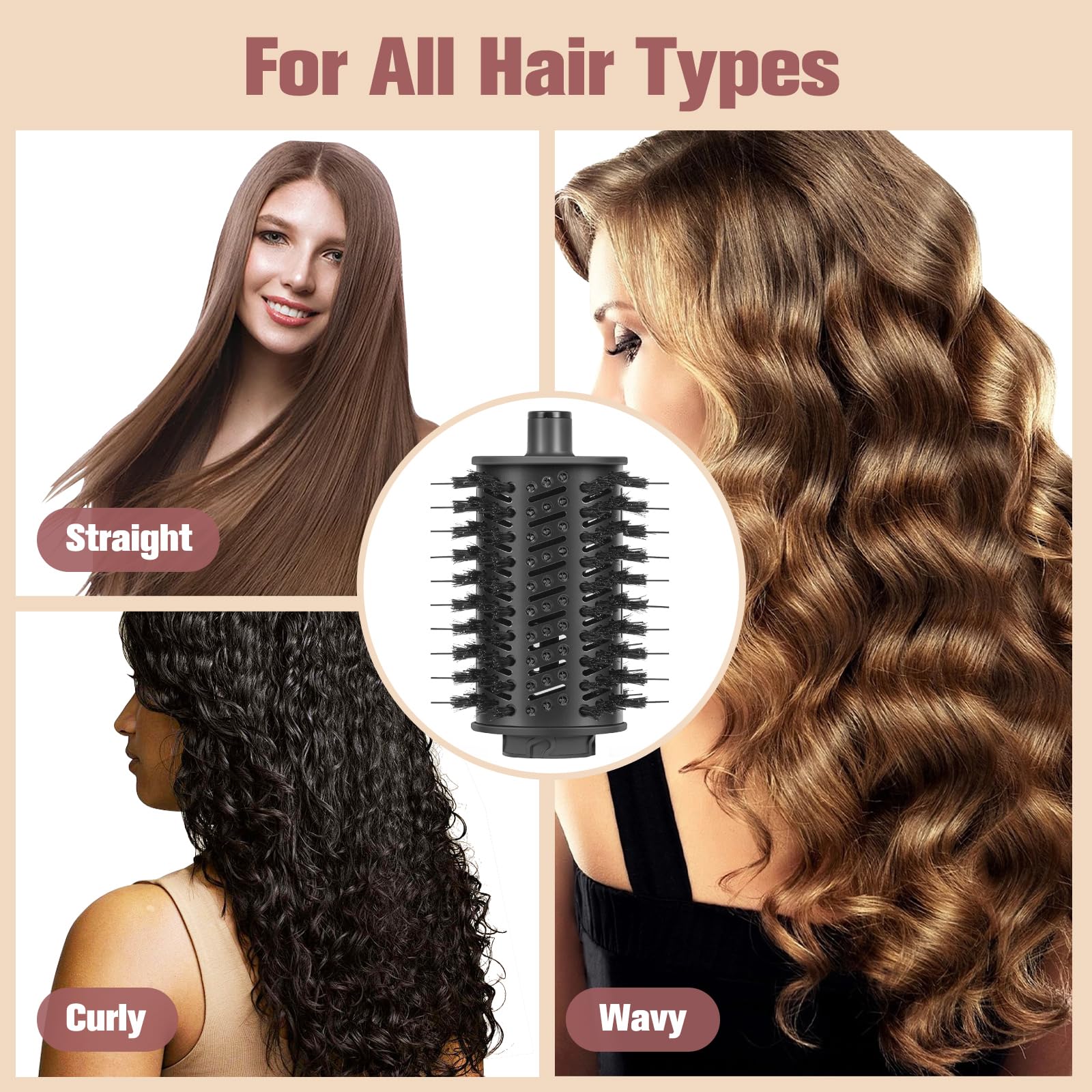 Shark FlexStyle Oval Hair Brush Attachment - Large Ceramic Barrel Hair Styling Tool for Smoothing, Straightening & Volumizing Curly, Coily Hair | Perfect for Salon-Quality Blowouts at Home