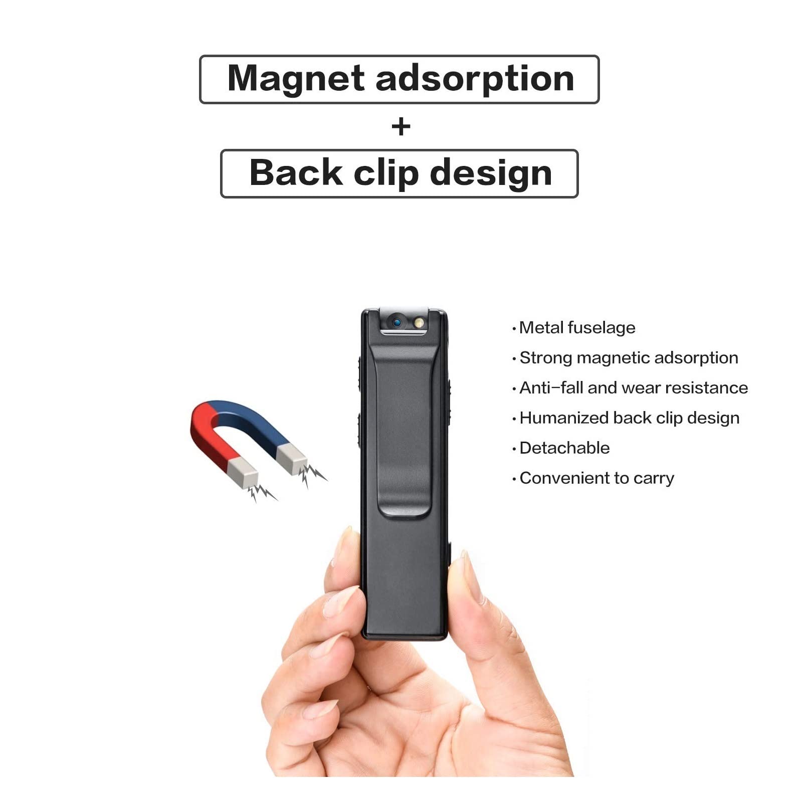 4K Action Camera with Image Stabilization - Magnetic Mini Body Camera, HD Flashlight, Motion Detection & Loop Recording | Perfect for Vlogging, Sports, Underwater Adventures & Security Monitoring