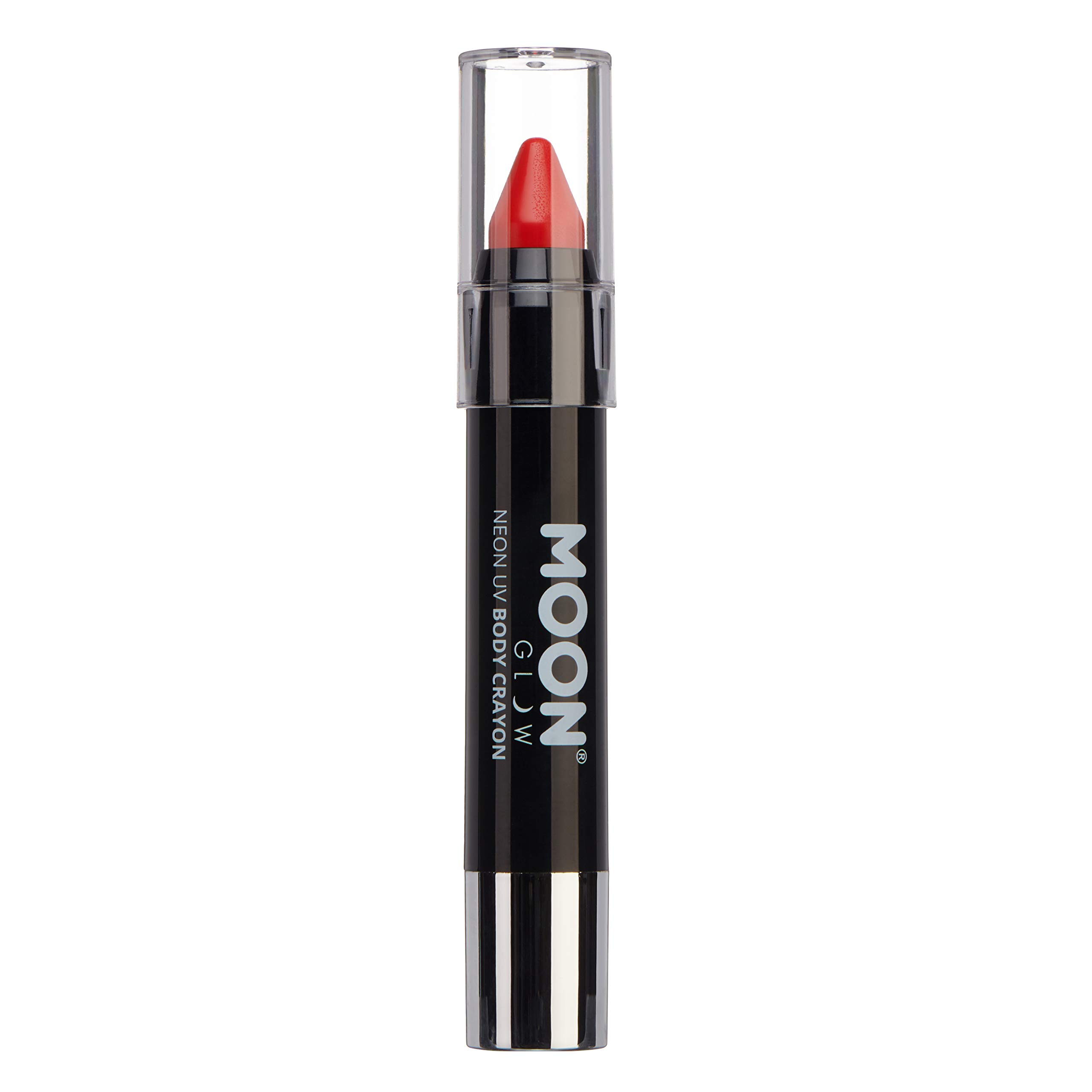 Neon UV Paint Stick Body Crayon - Vibrant Red for Face & Body Art | Glow in Blacklight for Parties, Festivals & Halloween Makeup