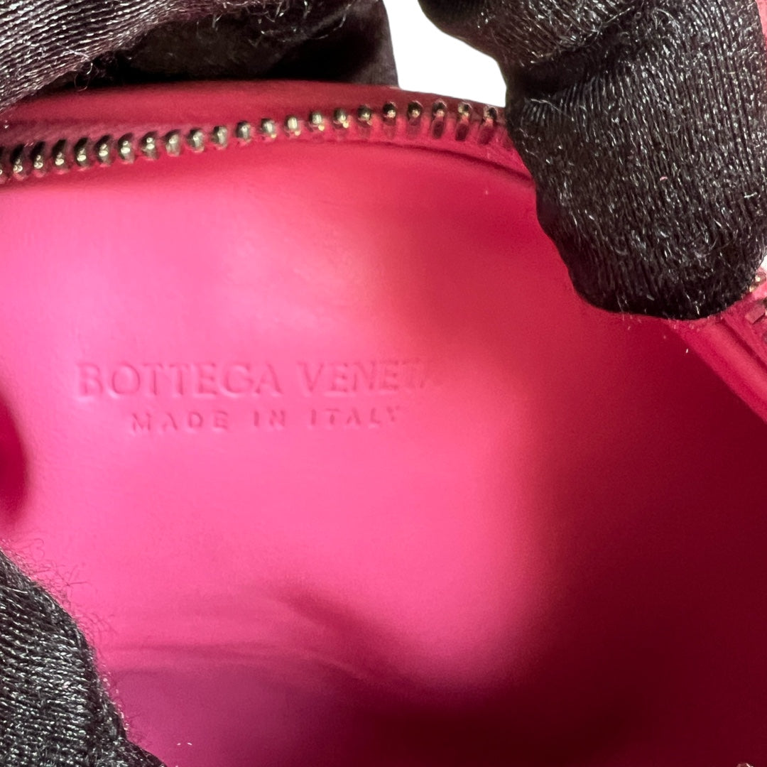 Bottega Veneta Hot Pink Intrecciato Mini Jodie Crossbody Bag - Luxury Leather Shoulder Purse for Women, Perfect for Parties, Dates & Everyday Use