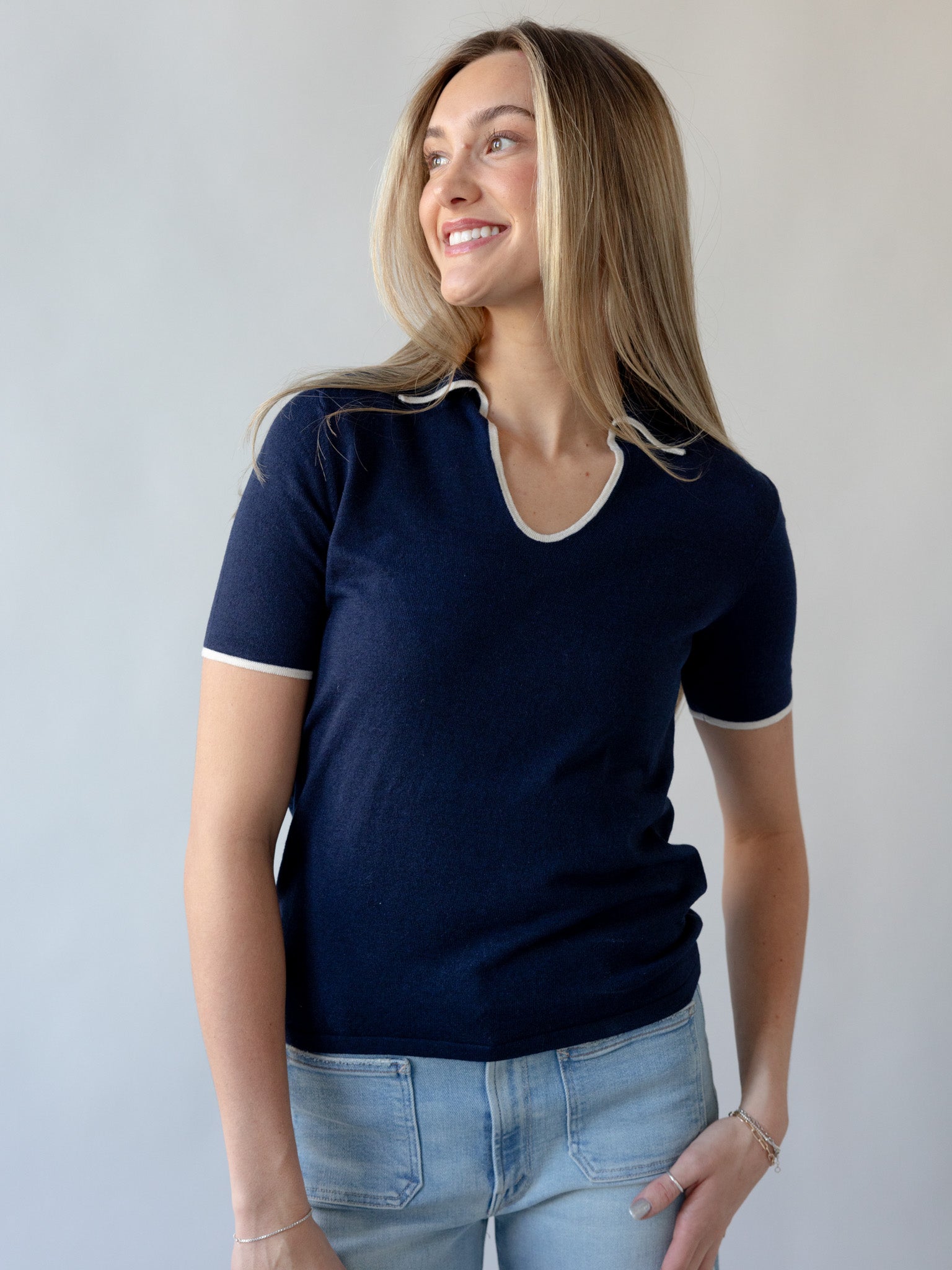 Watts Knit Polo Shirt for Men - Classic Navy Blue Cotton Casual Wear - Perfect for Office, Golf & Everyday Outfits
