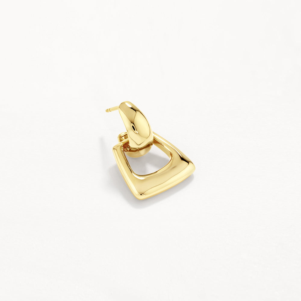 Gold Hoop Stud Earrings with Doorknocker Design - Elegant Dangle Earrings for Women, Perfect for Parties, Weddings & Everyday Wear