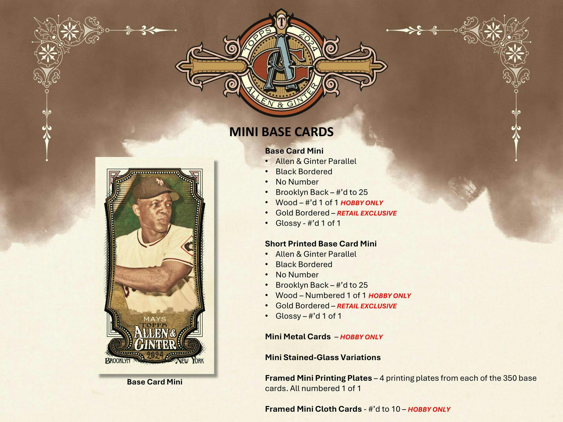 2024 Topps Allen & Ginter Baseball Trading Cards Hobby Pack - Collectible Sports Cards for Baseball Fans & Card Collectors - Perfect for Trading, Collecting & Displaying