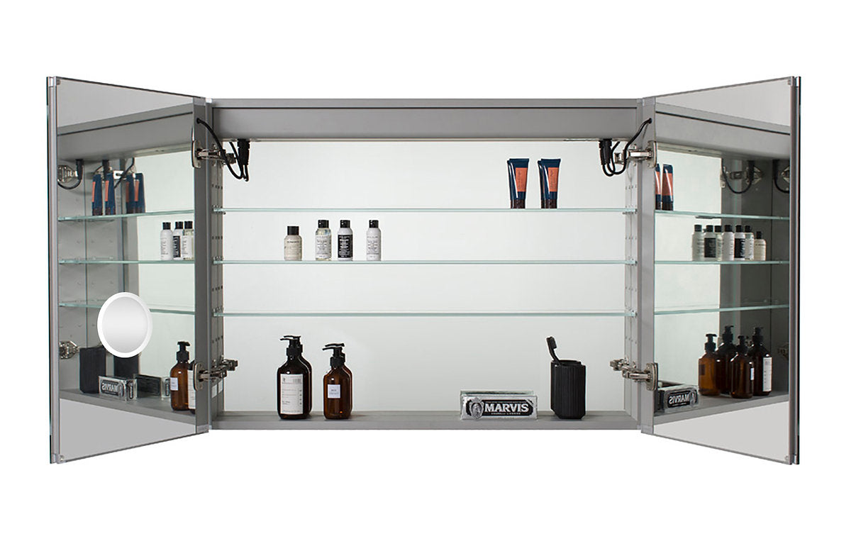 Aquadom Royale Plus 40x36 Inch LED Lighted Bathroom Medicine Cabinet with Mirror - Perfect for Modern Home, Spa, and Hotel Vanity Areas