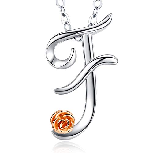 Personalized Initial Necklace for Women - S925 Sterling Silver Alphabet A-Z Rose Gold Pendant Jewelry (Letter A-Z) | Thoughtful Birthday, Mother's Day Gift for Wife, Girlfriend, Sister, Daughter & Best Friend | Perfect for Everyday Wear, Special Occasions & Heartfelt Gifting