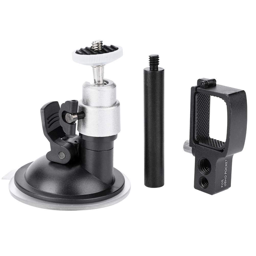 Camera Car Bracket - 3/8 & 1/4 Inch Universal Windshield Mount Stand with Suction Cup for DJI Osmo Pocket - Perfect for Vlogging, Road Trips & Hands-Free Filming
