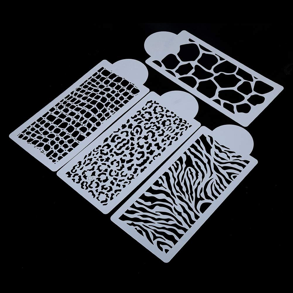 4PCS Flower Cake Stencils - Translucent Flexible Lace Baking Templates for Decorating Cakes, Cupcakes, Cookies - Perfect for Birthday, Wedding, Party Desserts