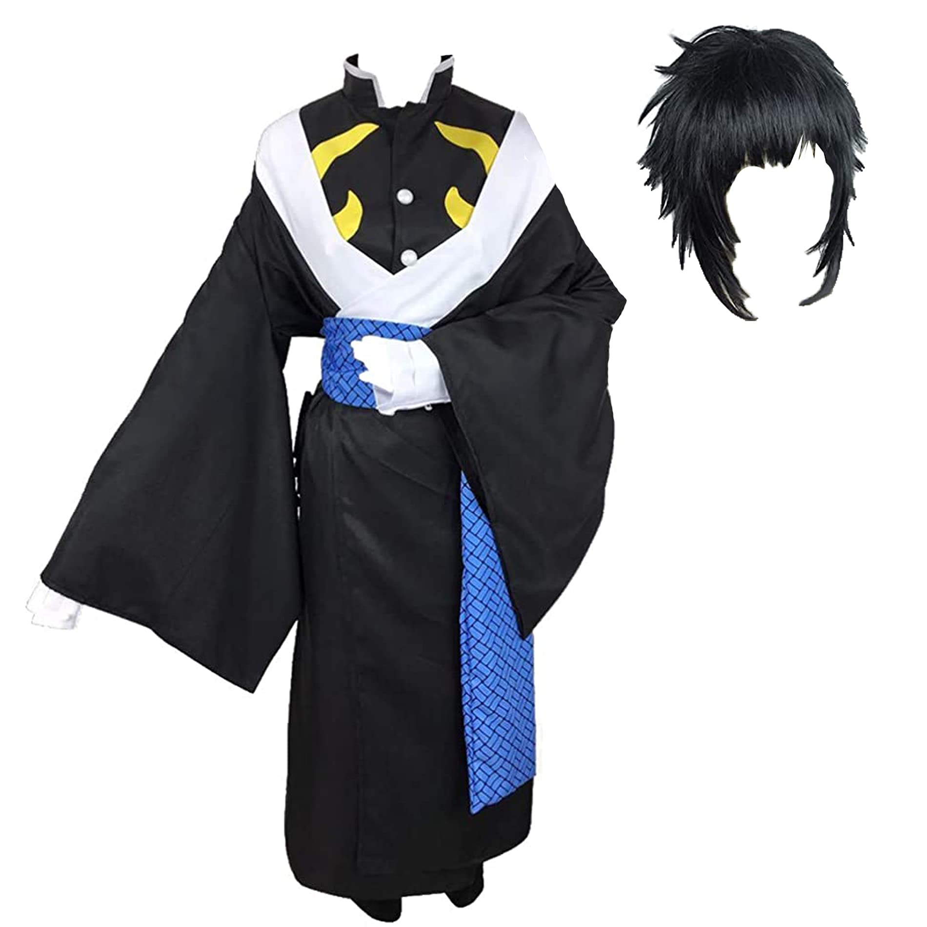 Anime Kaigaku Cosplay Costume for Men - Authentic Kimono Outfit with Matching Wig - Perfect for Halloween, Conventions & Cosplay Events