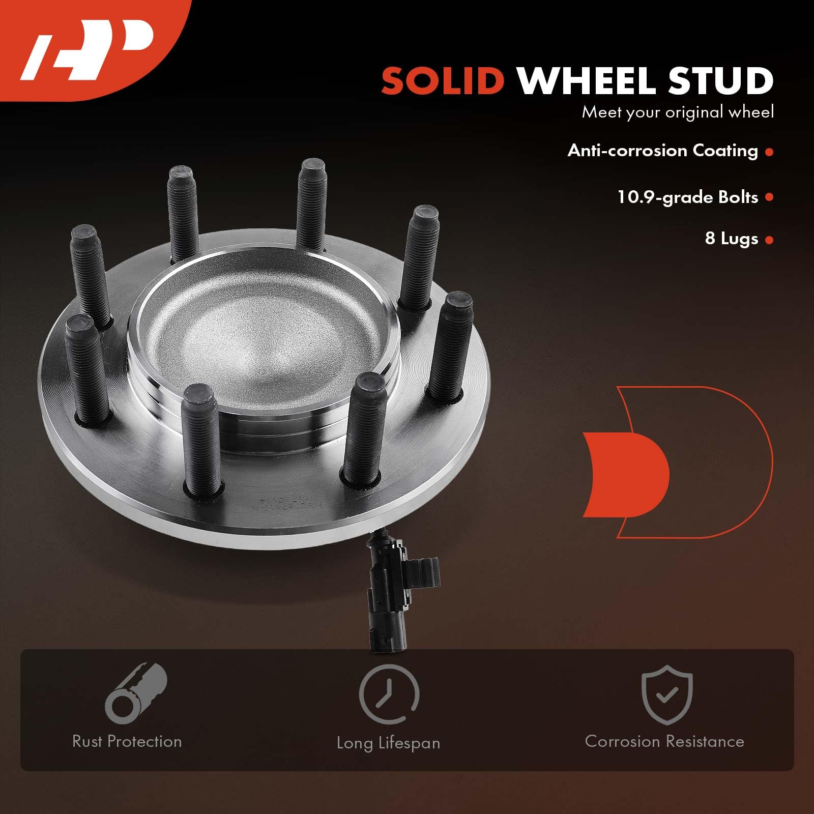 Premium 2-Pack Front Wheel Bearing & Hub Assembly with ABS - Compatible with Dodge Ram 1500/2500/3500 2006-2008 RWD Models (8-Lug) - Perfect for Off-Roading, Towing & Heavy-Duty Driving