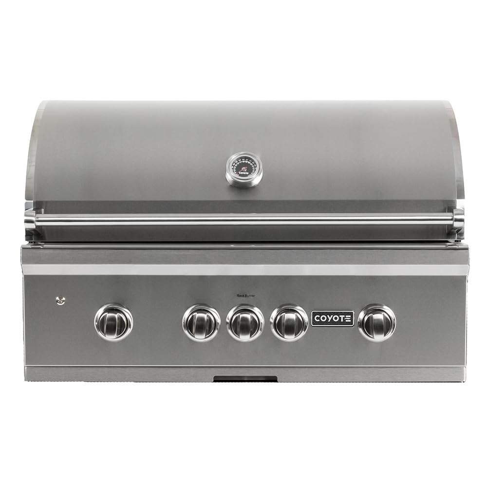 36-Inch Stainless Steel Built-In Natural Gas Grill with Infrared Sear Burner, Rotisserie & Wind Guard (C1S36NG) - Perfect for Outdoor Kitchens, Backyard BBQs, and Patio Entertaining