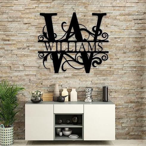Custom Metal Name Sign - Personalized Wedding Gift & Home Decor - Engraved Metal Plaque for Couples, Housewarming, Anniversary - Perfect for Wall Decor, Bedroom, Living Room