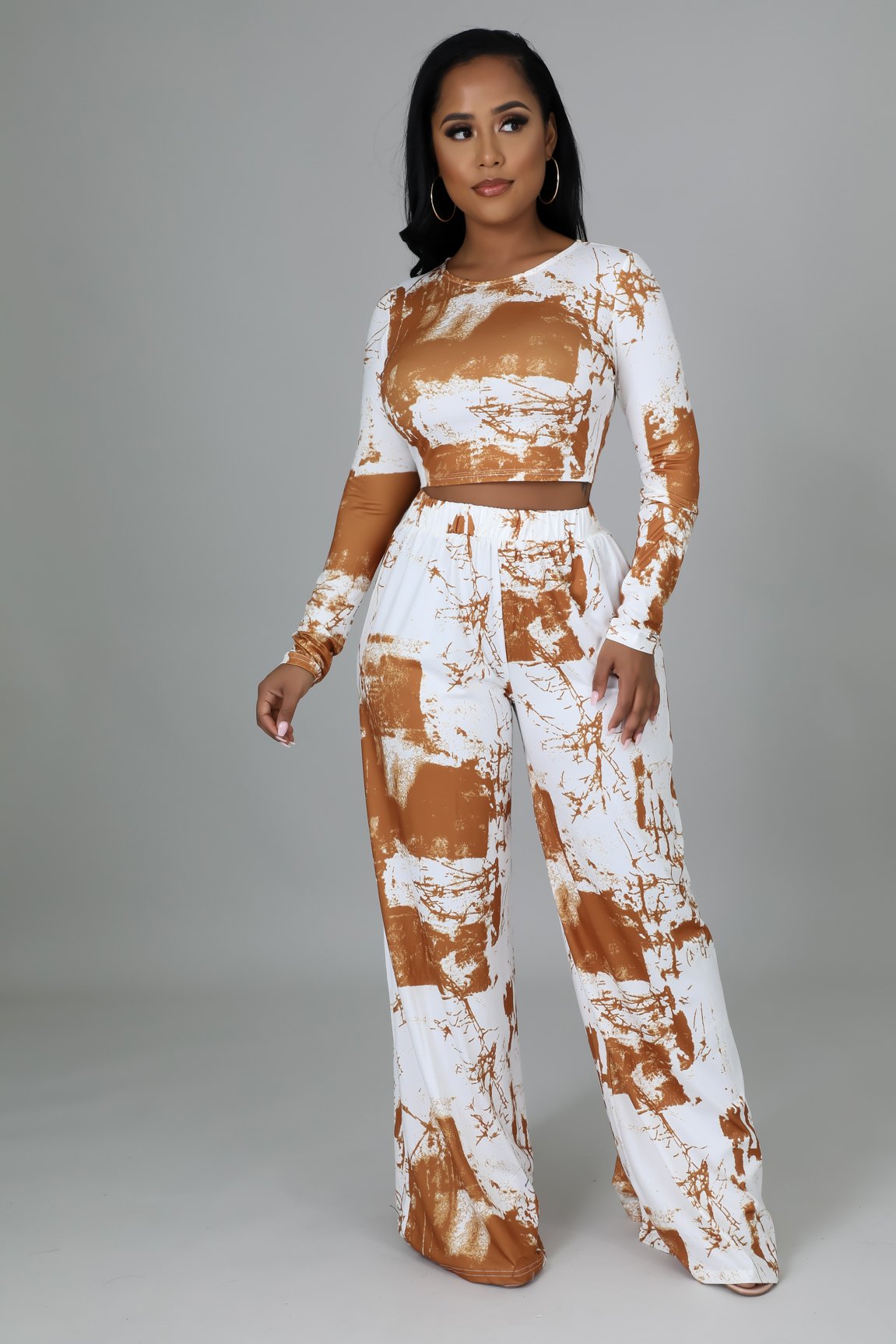 Julia Women's Casual Pant Set in Cappuccino - Comfortable Lounge & Sleepwear for Relaxing at Home